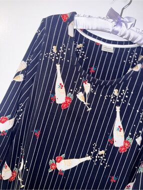 Soma Navy Festive Holidays Christmas New Years Pajama Shirt Dress